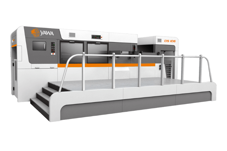 ds106 model die cutting machine with blanking and stripping unit by yawa company