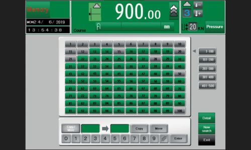 course list view and detail setting on touchscreen panel of sc series